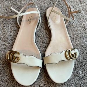 Gucci Calfskin Mystic White Marmont sandals
